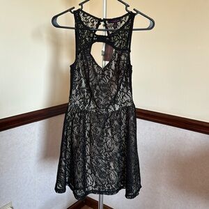 Material Girl Black/Tan Cocktail Dress - NWT